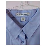 APPEARS NEW - Port Authority Ladies Button-Down Shirt Set,  Red & Light Blue (Size Medium) 2 Pack