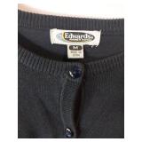 APPEARS NEW - Edwards Black and Navy Button-Up Cardigan Sweaters (Size Medium) 2 Pack