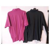 APPEARS NEW - Blue Generation Long Sleeve Black Polo & Pink Short Sleeve Shirts (Size XL) 2 Pack