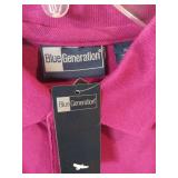 APPEARS NEW - Blue Generation Long Sleeve Black Polo & Pink Short Sleeve Shirts (Size XL) 2 Pack