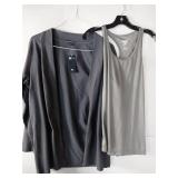 APPEARS NEW - Blue Generation Cardigan & Team 365 Tank Top Set (Size Large)