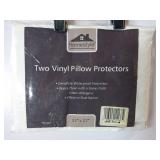APPEARS NEW - HomeStyle Vinyl Pillow Protectors, White (21x27") 2 Pack