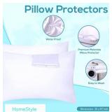 APPEARS NEW - HomeStyle Vinyl Pillow Protectors, White (21x27") 2 Pack