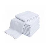 100% Cotton White Bath Towels Set of 10
