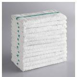APPEARS NEW - Pakistani Cotton Bar Towels with Green Stripe (Set of 12)