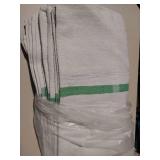 APPEARS NEW - Pakistani Cotton Bar Towels with Green Stripe (Set of 12)