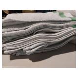 APPEARS NEW - Pakistani Cotton Bar Towels with Green Stripe (Set of 12)