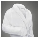 APPEARS NEW - American Dawn White Plush Bathrobe