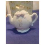Precious Moments White Porcelain tea pot May Figurine in box