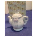 Precious Moments White Teapot Figurine in box
