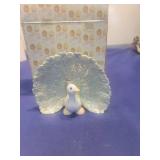 Precious Moments Blue Glass Peacock Figurine