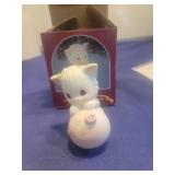 Precious Moments White Kitten Christmas Ornament 1990