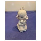 Precious Moments Girl with Cat Figurine