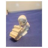 Precious Moments White Porcelain Figurine - Child with Books