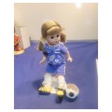 Soccer Player Doll in Blue Outfit