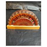 Hand Carved Wooden Plate and Fan Letter Holder Set from Chile and More
