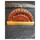 Hand Carved Wooden Plate and Fan Letter Holder Set from Chile and More