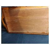 Hand Carved Wood Tray with Country Scene with Glass,  23.5 x 12. Mexico