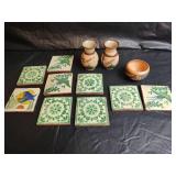 Mexican Chihuahua Pottery and Handpainted Tile Set