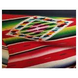 Mexican Serape Blanket with Fringe, 58x17