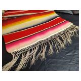 Mexican Serape Blanket with Fringe, 58x17
