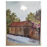 Jorge Disdier Original Watercolor - Costa Rican House Scene 1991, 9.5x11.5