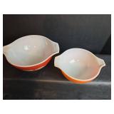 Pyrex Autumn Wheat Orange Mixing Bowls