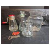 Glass Nut Grinder, Juice Pitcher, Cruets and More