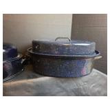 Blue Speckled Enamel Roasting Pans