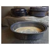 Blue Speckled Enamel Roasting Pans