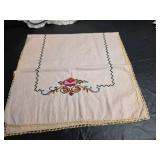 Hand Embroidered Peacock and Floral Linens