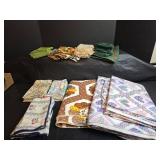Mixed Lot of Decorative Cloth Napkins and Vinyl Tablecloths