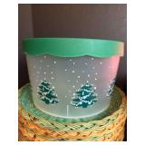 Holiday Bowl Collection Set with Woven Plate Holders, and Papergoods