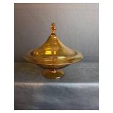 Depression Glass Collection - Amber Compote and Pink Dishes