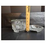 Cut Crystal Storage Jar with Floral Ashtray