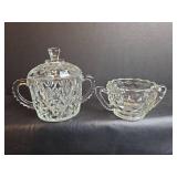 Vintage Cut Glass Tableware Collection - Sugar Bowl, Creamer and Celery Vase