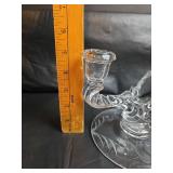 Elegant Pressed Glass Double-Light Crystal Candelabra