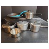Mixed Cookware Pans and Skillets