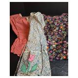 3 Vintage Hand Sewn Smock- Like Aprons