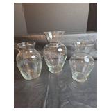 Clear Glass Bud Vase Set of 3