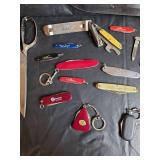 Mixed Pocket Knife Collection with Combat Knife
