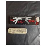 Frost Cutlery Flying Falcon Pocket Knife with Wolf Scene