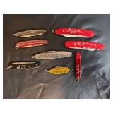 Pocket Knife Collection with Decorative Handles