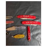 Pocket Knife Collection with Decorative Handles
