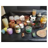 Assorted Lot - Candles, Votives, Letter Holder and More