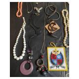 Mixed Jewelry Lot - Necklaces, Pins and Memorabilia