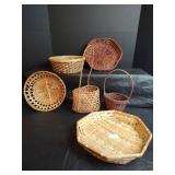 Vintage Wooden Bowl and Wicker Basket Collection