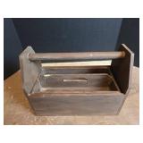 Wooden Red Toolbox with Tray