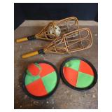 Rattan Grip Catch Ball Set with Velcro Discs