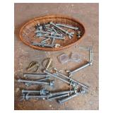 Mixed Hardware Lot with Woven Basket
